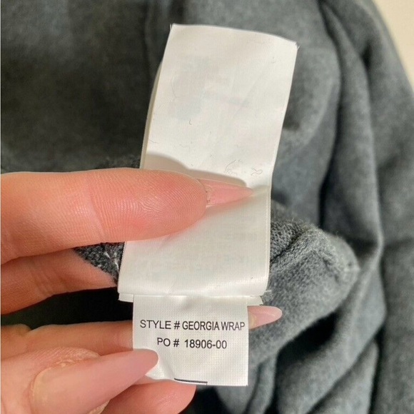 PrAna Georgia Wrap open long sleeve ecru cardigan rear peplum assymetrical hem - Picture 9 of 10